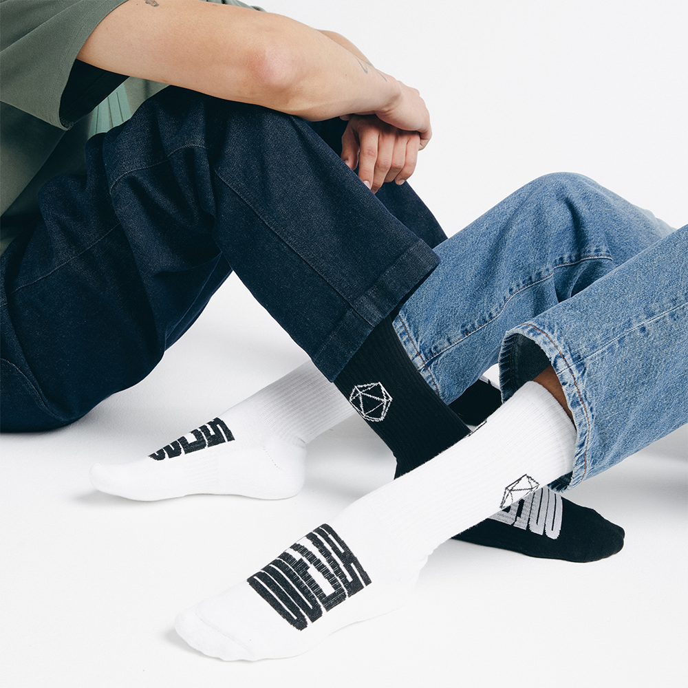 Woven Socks (White) Model 2