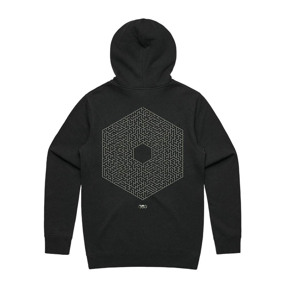 Embroidered Maze Hoodie (Black) Back